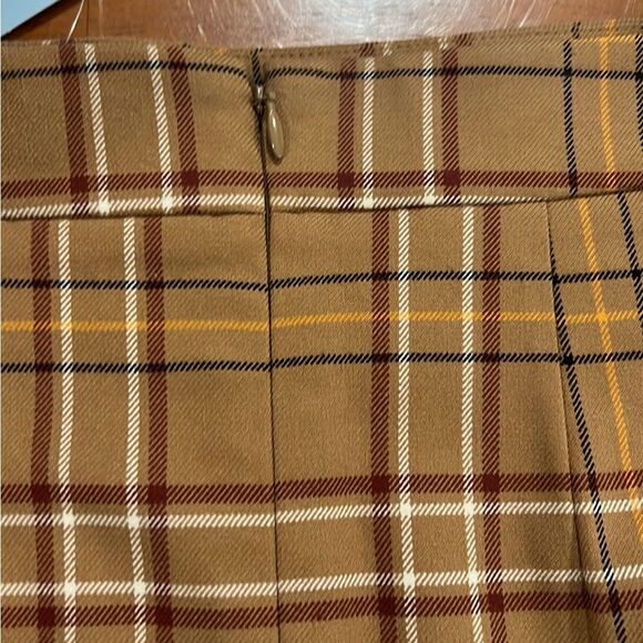 Loft outlet brown plaid side button mini skirt size 2P NWT - Picture 4 of 8